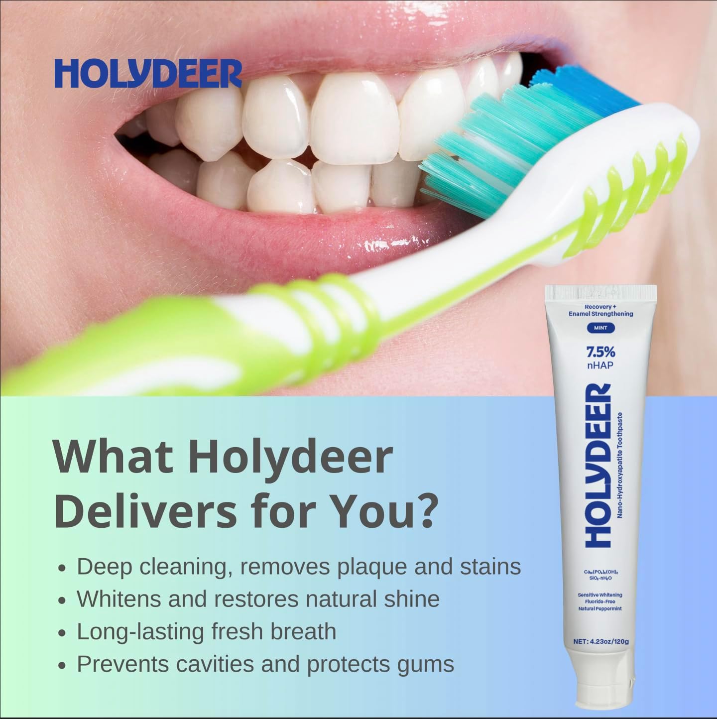 Holydeer Mint Blue toothpaste ingredient story