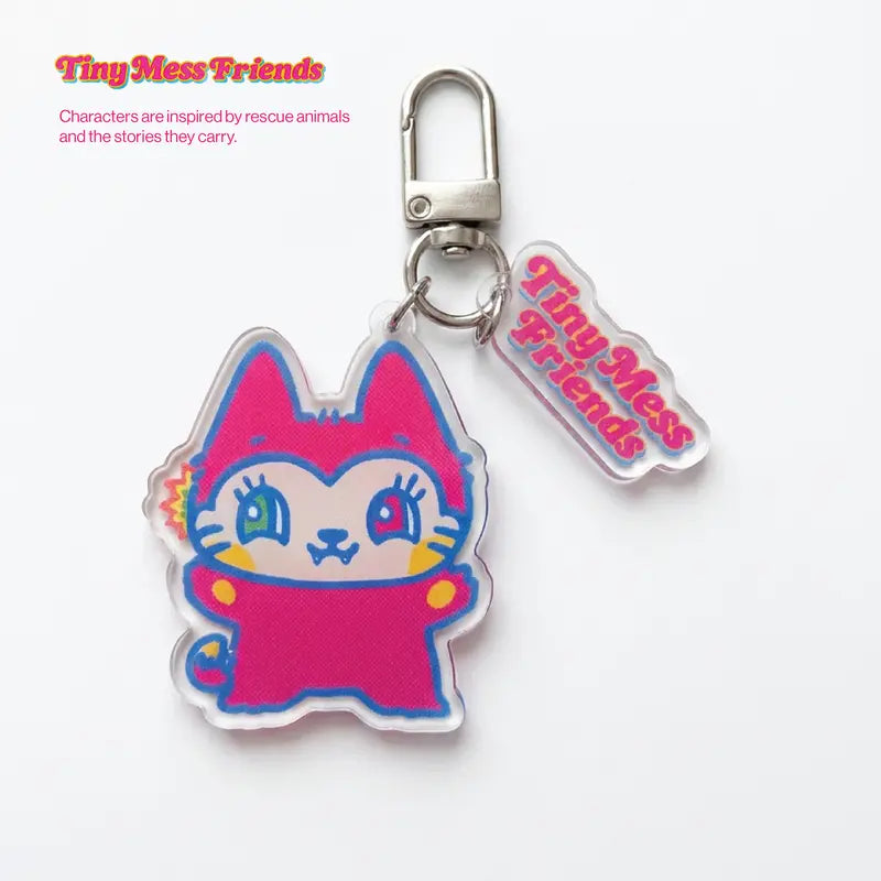 Tiny Mess Friends acrylic character keychain bag charm